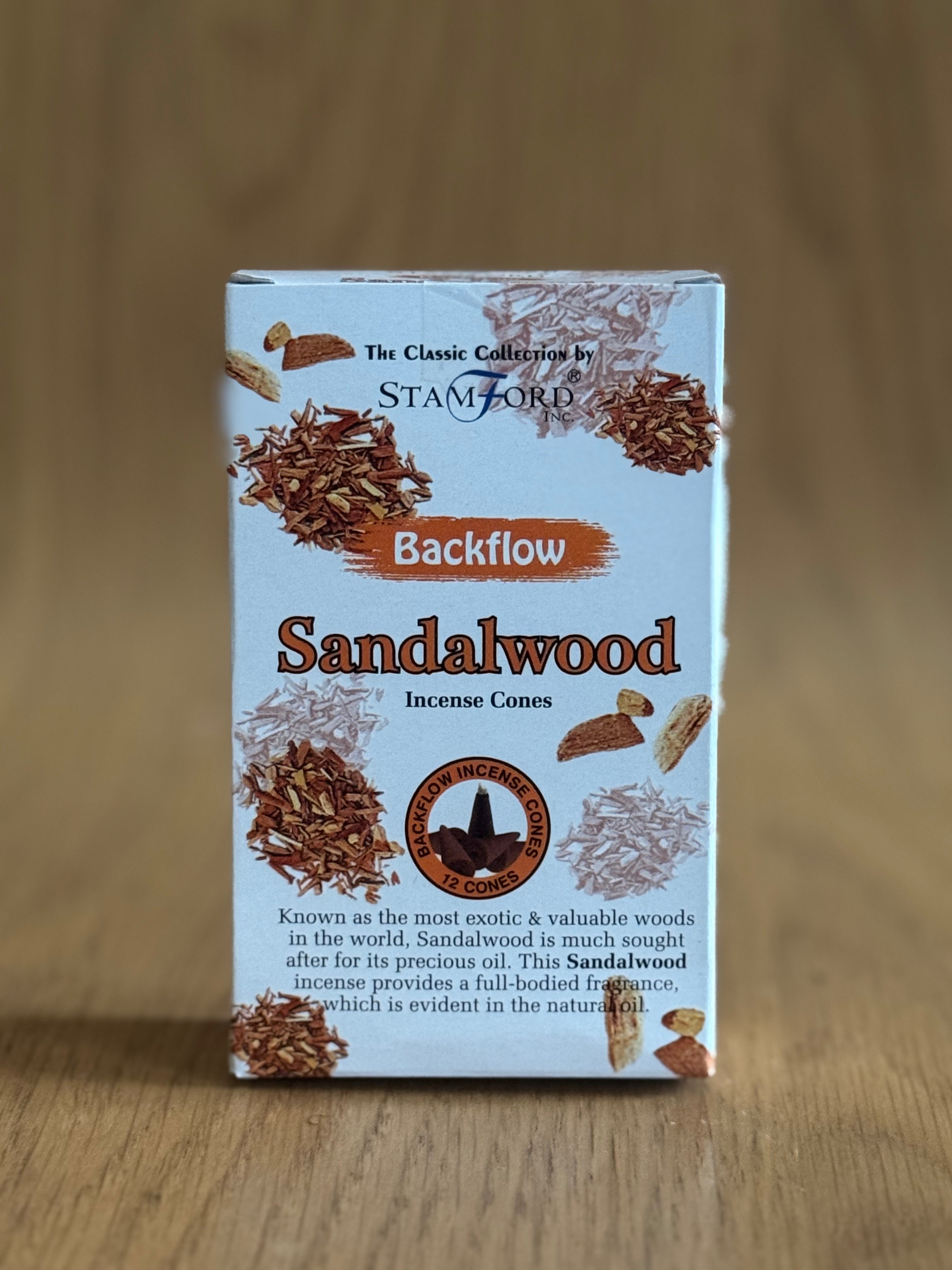 Sandalwood Backflow Incense Cones (12 Pack